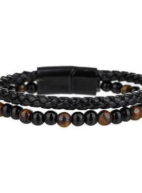 Hip-hop men's leather rope bracelet Volcano Wristband男手链