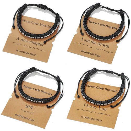 Cross-border new Morse code alphanumeric couple bracelet跨境