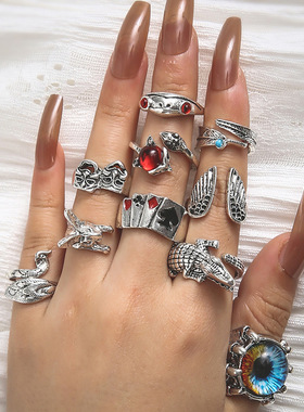 Halloween cartoon combination ring party jewelry万圣节配饰女