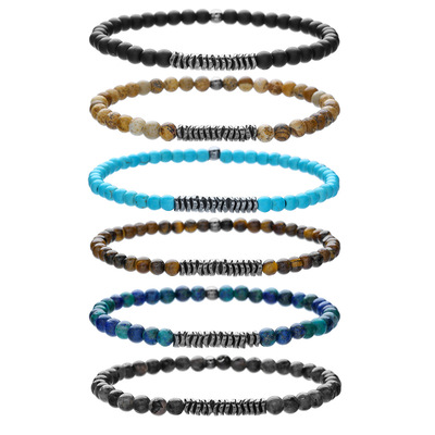 Cross-border men's trendy beaded elastic bracelet跨境男手链