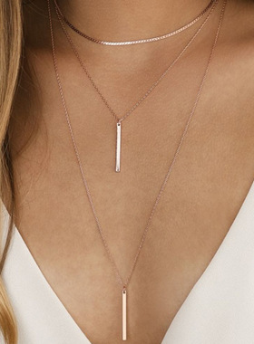 A niche three-layer necklace from Europe and America欧美项链