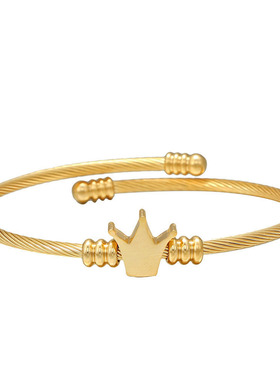 European and American titanium steel crown bracelet欧美手镯
