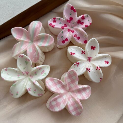 Eggplant flower hairpin with sweet design for women's style