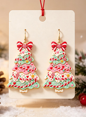 Christmas acrylic earrings party jewelry for women圣诞节耳环