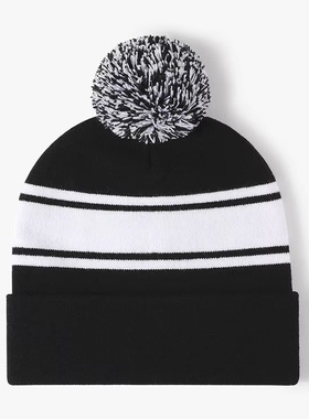 Skiing knitted hat men's and women's outdoor patchwork hat帽