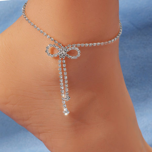 Cross-border bow-shaped necklace for women跨境女士休闲脚链