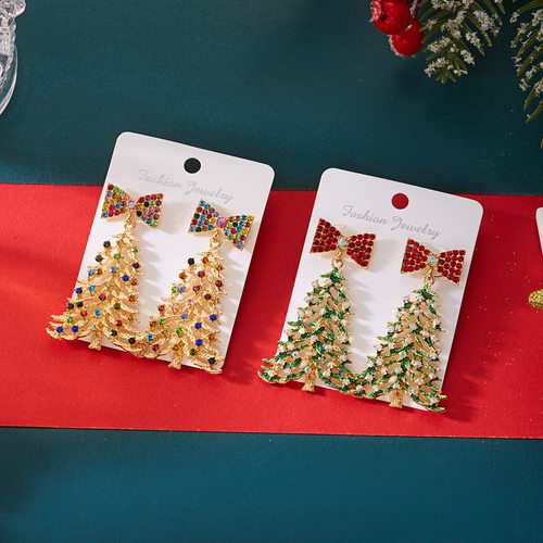New style Christmas tree festive earrings for women圣诞节女