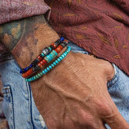 New cross-border beaded bracelet set for men's jewelry男手链