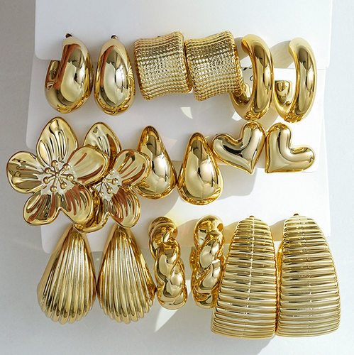 Cross-border simple heart-shaped earrings for women潮流耳饰