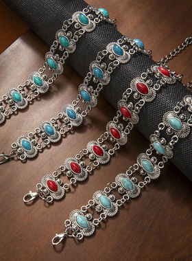 Cross-border turquoise bracelet Bohemian jewelry跨境个性手链