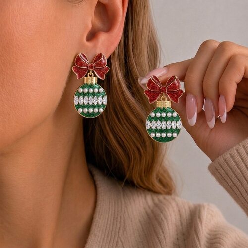 Christmas ornament earrings for women's party accessories女