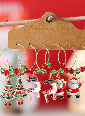Christmas alloy pendant party ear ring jewelry for women圣诞