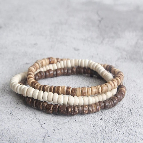 Coconut shell beaded bracelet Men's set for couples jewelry