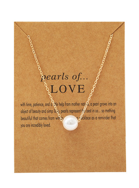 欧美创意珍珠羽毛锁骨链合金