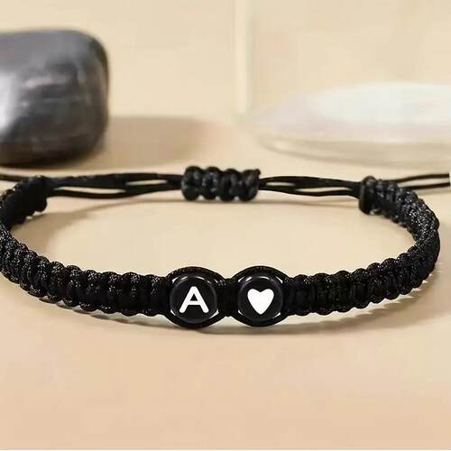 New heart-shaped letter hand-woven bracelets for couples手链