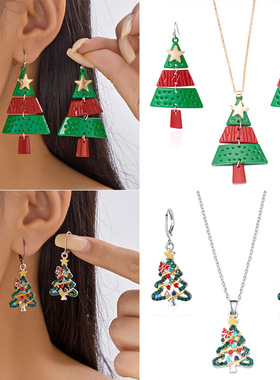Party necklace and earrings for women Christmas decorations