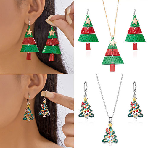 Party necklace and earrings for women Christmas decorations