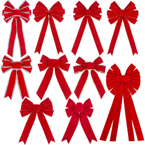 Cross-border applique red bow tie Christmas decoration圣诞节