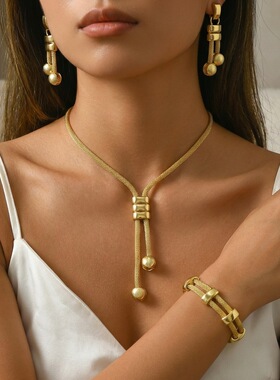 European/American Necklace-Earring Set for Women跨境流行首饰