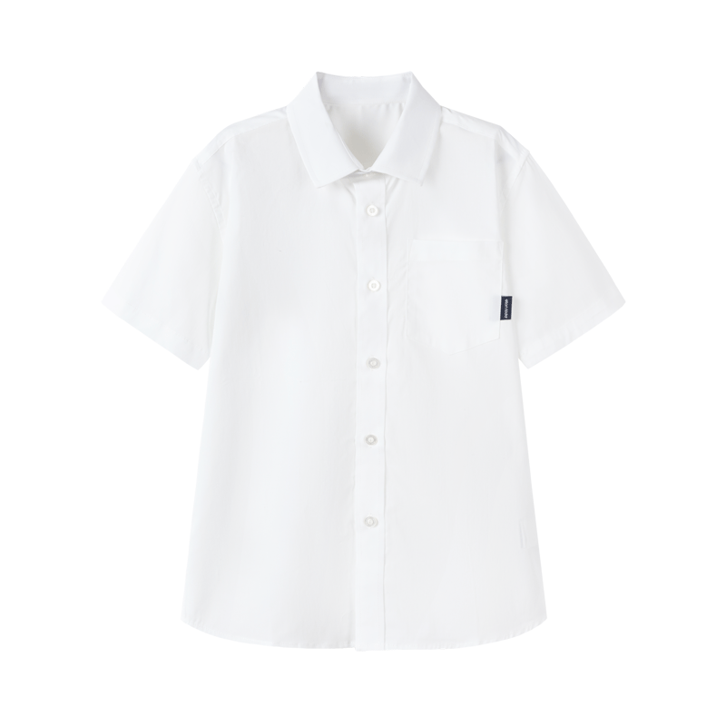 伊顿纪德校服学院童装儿童短袖衬衫春夏男大童短袖白衬衣10C101