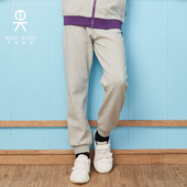 伊顿纪德夏新款 男童女童儿童空气层棉毛布螺纹运动长裤 17Y076