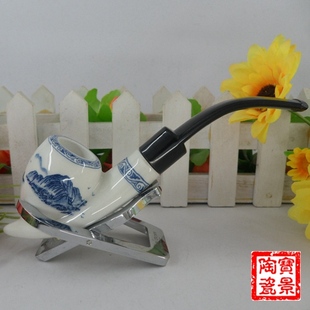 新品自由式烟斗创雅烟具创意烟斗青花陶土烟斗陶瓷烟斗烟具