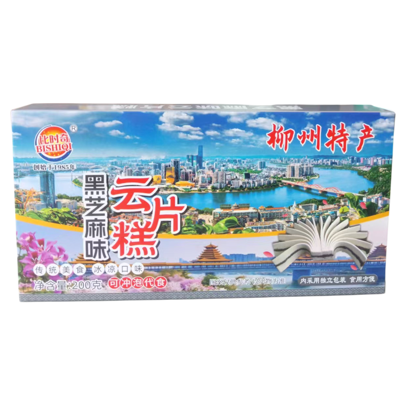 广西柳州特产比时奇板粟核桃桂花黑芝麻云片糕多口味200g 买6包邮
