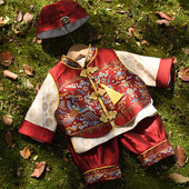 婴儿过年衣服 中国风套装 周岁礼服男宝宝春秋中式 百天生日抓周唐装
