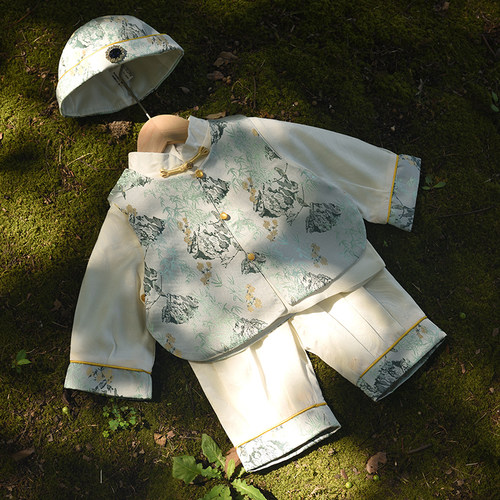 宝宝周岁礼服男唐装套装婴幼儿百天满月衣服小童中国风生日抓周服