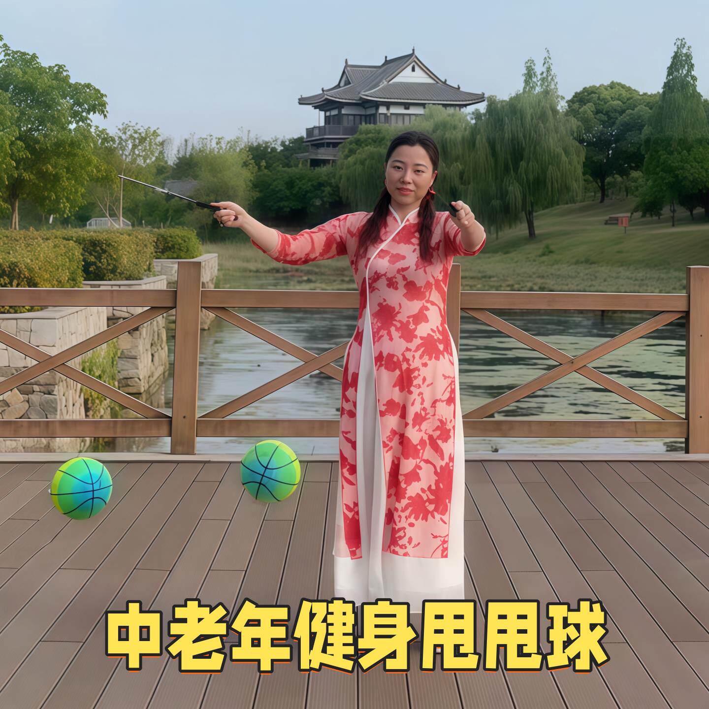 健身甩甩球中老年运动回