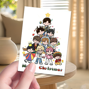 100张禾伙人精选十个勤天卡通圣诞树种地吧卡通圣诞合照LOMO小卡