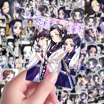 174张二次元蝴蝶忍贴纸鬼灭之刃虫柱表情包日漫周边装饰DIY手账贴