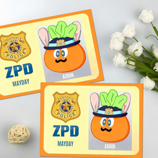 五月天 疯狂动物城警官证可爱动物单面警官证件卡粉丝专属物料