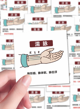 96张中医脉诊小知识掌握中药学生好物分享简约防水贴画装饰手机壳