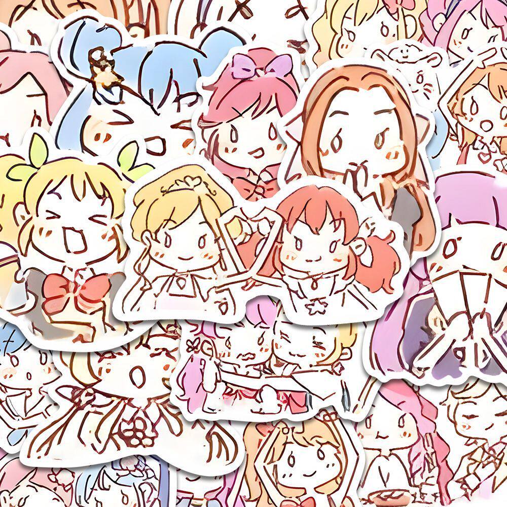 128张q版可爱偶像活动ins二次元动漫贴纸爆款diy手机手账防水贴画