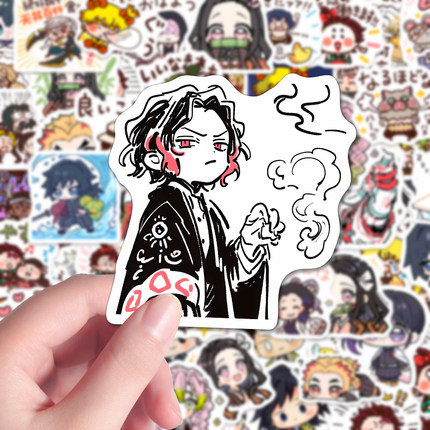 174张鬼灭之刃小表情贴纸爆款动漫周边二次元Q版可爱卡通diy手账