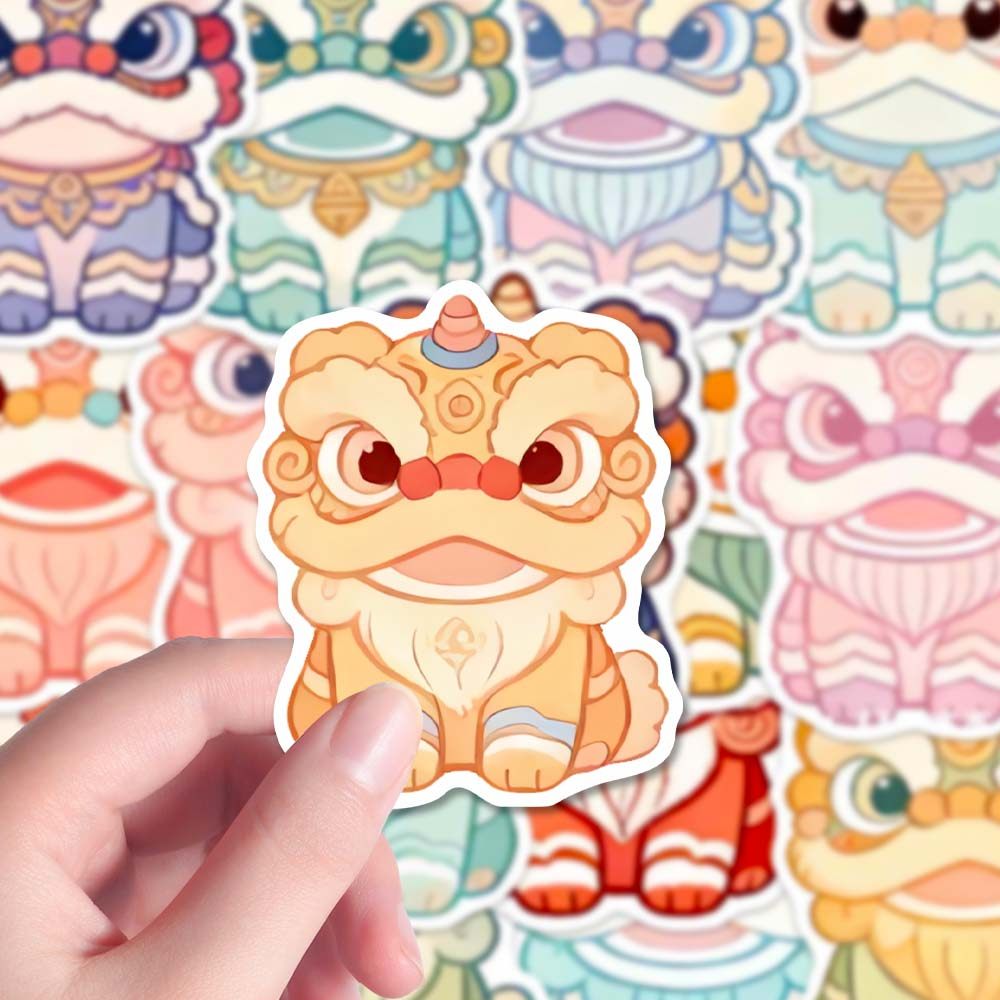 128贴中国传统元素小醒狮素材贴纸国风国潮新年插画创意装饰手账,3C数码配件,笔记本个性小贴纸,淘宝优惠券,粉丝福利购,淘宝优惠卷