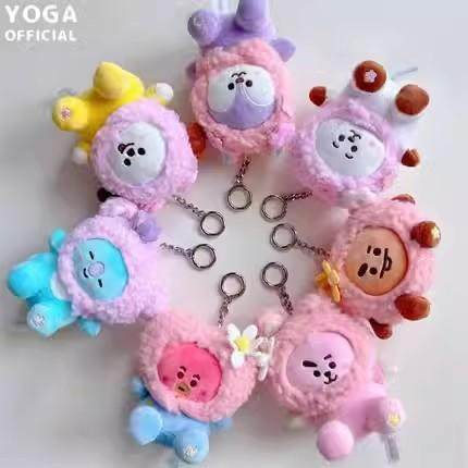 ins韩国BT21樱花系列毛绒玩偶公仔可爱卡通BTS包挂饰礼物萌