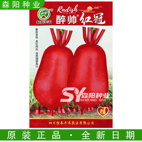 恒泰丰禾醉帅红皮白肉萝卜种子