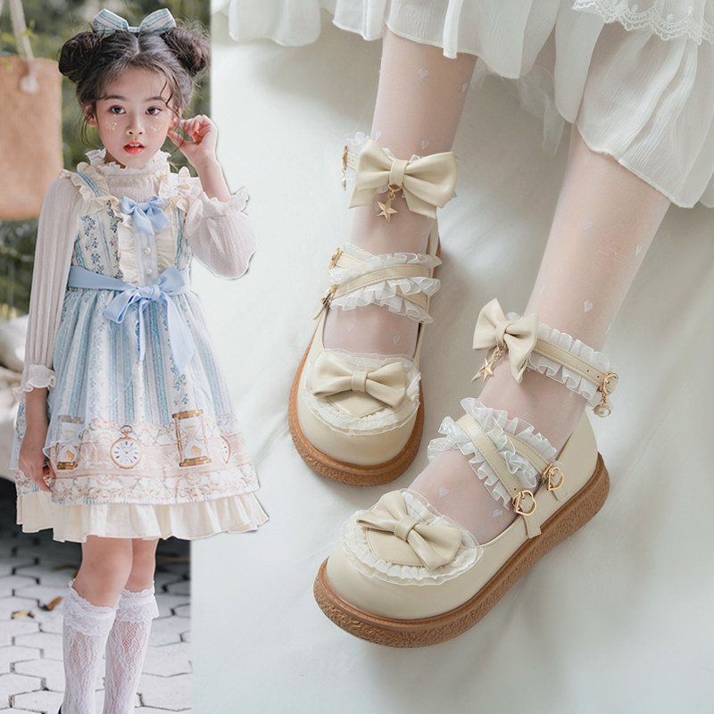 日式洛丽塔学生可爱女童小皮鞋子厚底百搭新款儿童萝莉鞋lo鞋单鞋