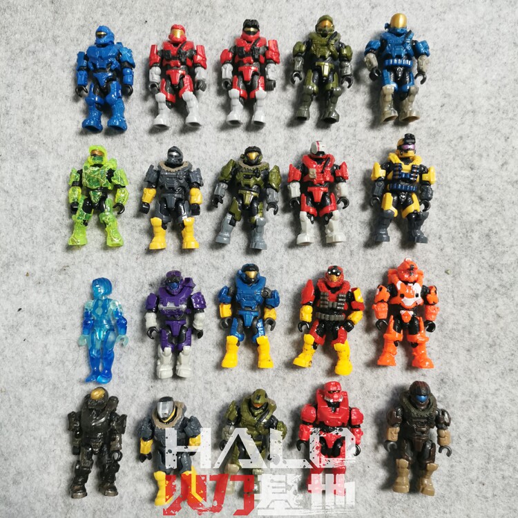 特价Mega光环HALO 斯巴达士官长陆战队 美家宝 可动积木人偶 散货