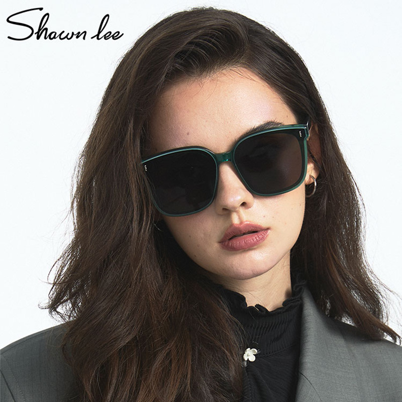 Shawnlee韩版绿色大框墨镜女