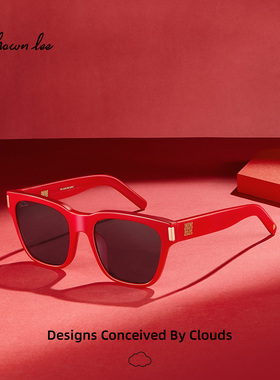 Shawnlee安可拉红色婚纱照墨镜婚庆眼镜囍字太阳眼镜结婚礼物国风