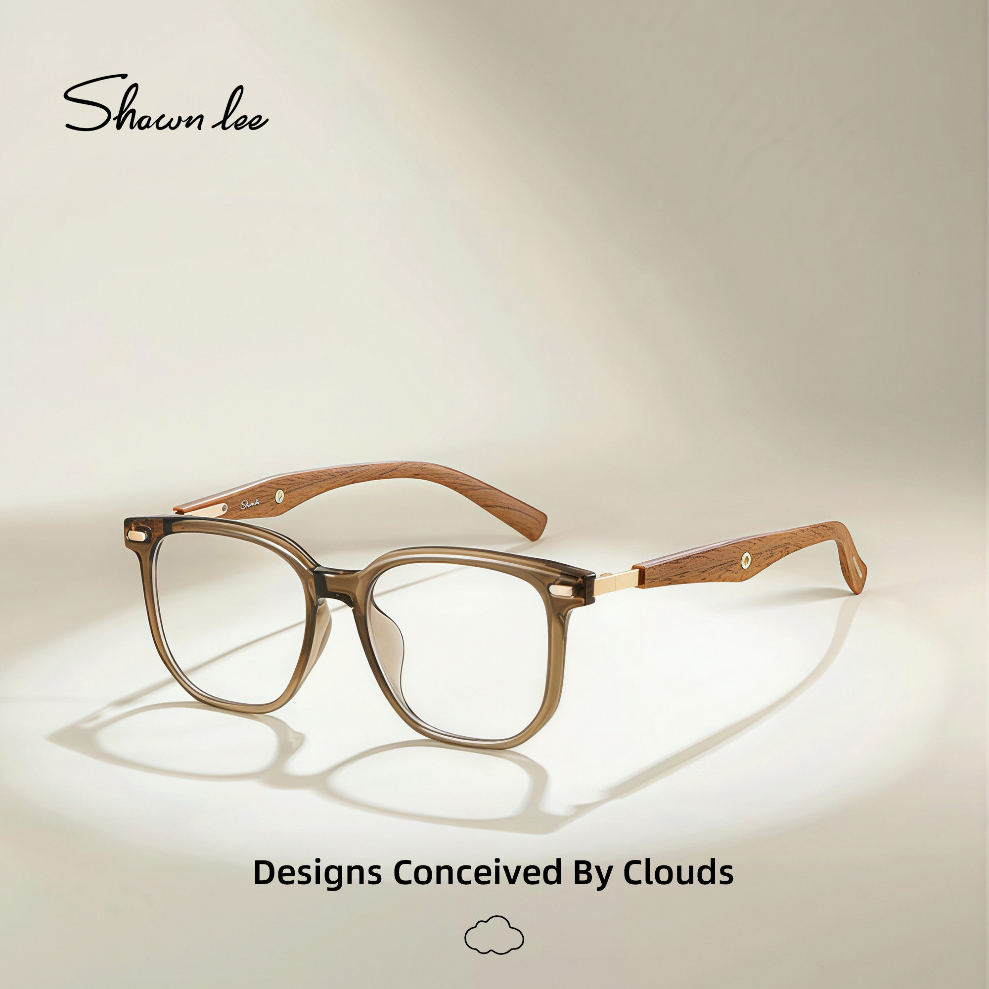 Shawnlee尹浩宇李金铭同款方框眼镜架木纹复古眼镜框防蓝光眼镜女