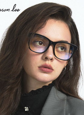 Shawnlee新款柳钉黑色板材墨镜经典黑框时尚方框眼镜可配度数近视