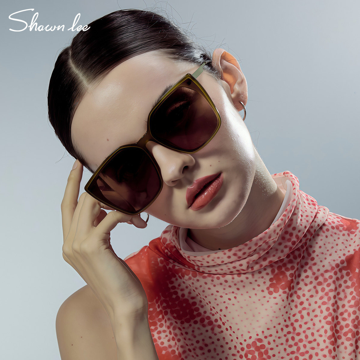 Shawnlee复古港风大框时尚橄榄绿色太阳眼镜女款显瘦遮颧骨墨镜男