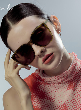 Shawnlee复古港风大框时尚橄榄绿色太阳眼镜女款显瘦遮颧骨墨镜男