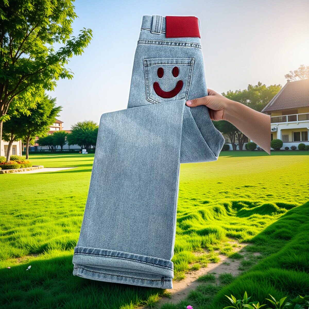 爆款阔腿牛仔裤女2026年春秋新款高腰垂感浅色窄版潮牌爆款拖地直