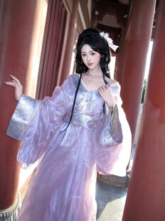 粉色战国袍汉服2025新款绝美复原古装蕾丝大袖衫古风仙气飘飘套装