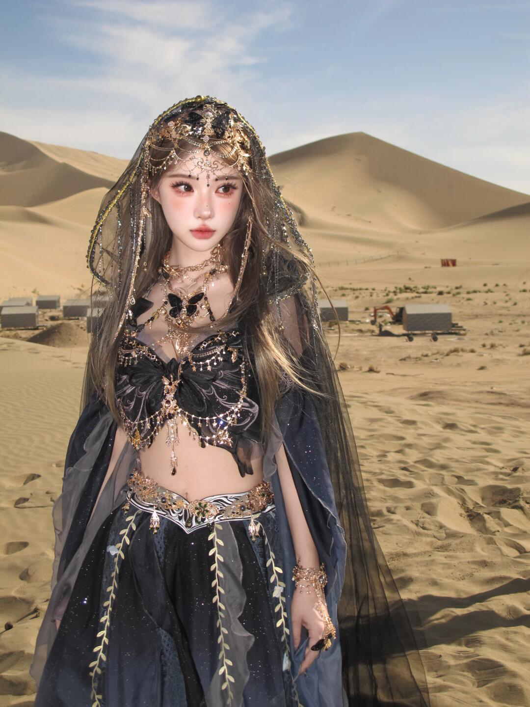 汉服原创西域蝴蝶重工刺绣敦煌飞天异域少女公主渐变服装仙女套装